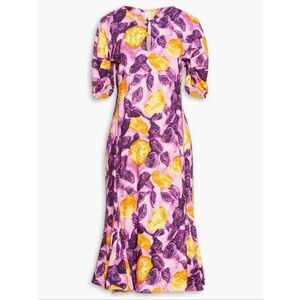 MARNI Pleated Floral-print Crepe Midi Dress